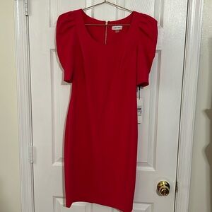 Calvin Klein Puff-Sleeve Sheath Dress Size 6